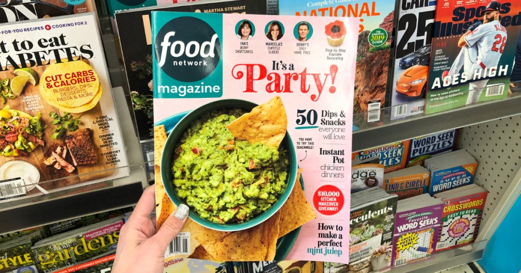 Hand holding magazine — food network