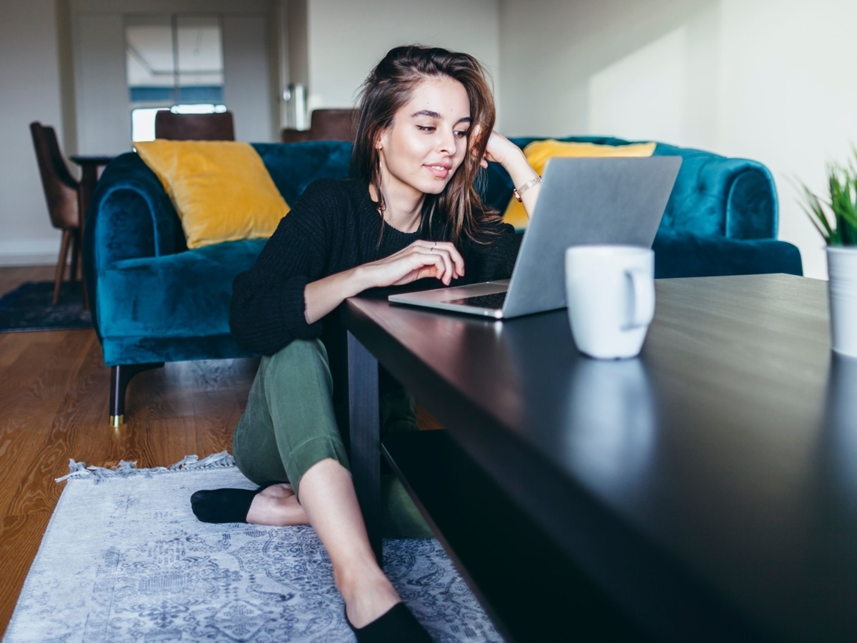 woman using laptop