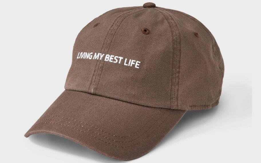 a womens brown baseball cap