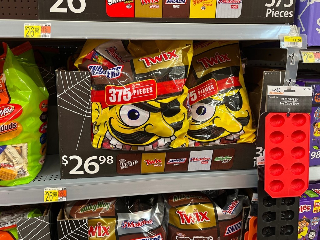 Halloween candy on shelf at Walmart