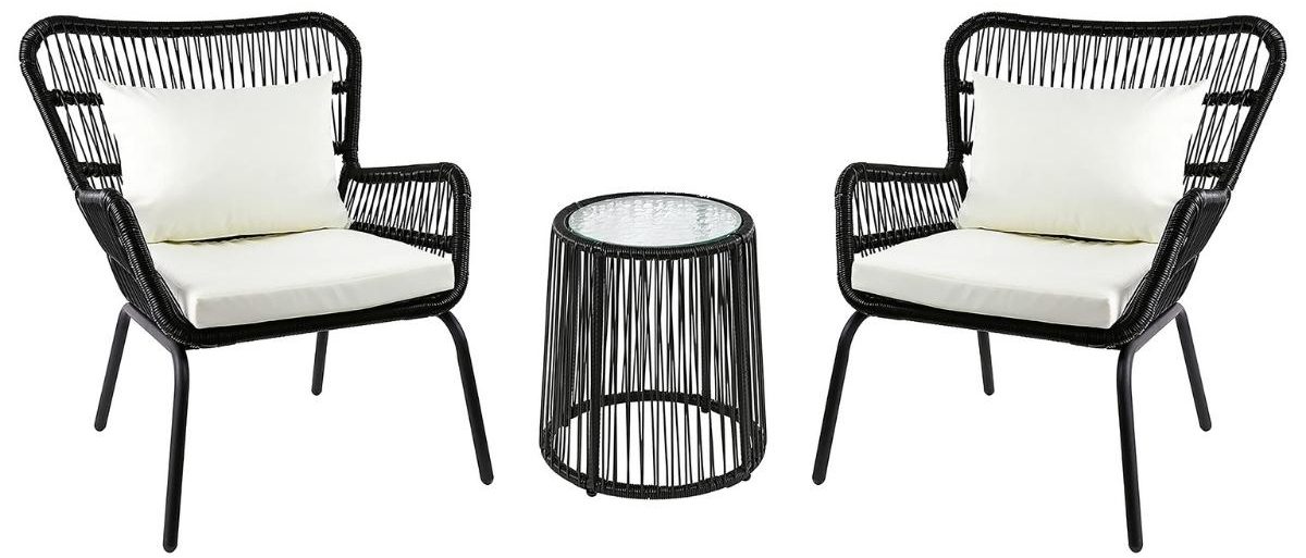 Amazon Basics Outdoor All-Weather Woven Faux Rattan High Back Chair 3-Piece Set