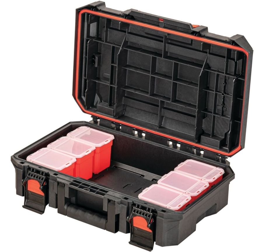 a craftsman tool box open showing the six included storage cups