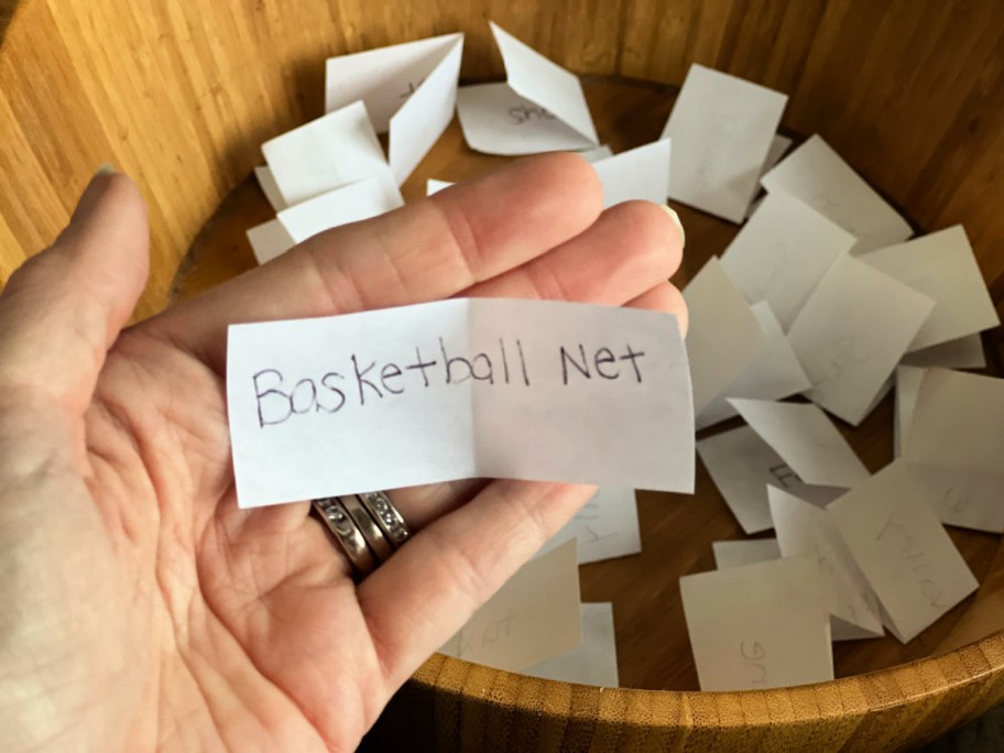 a clue on a piece of paper from a holiday party activity