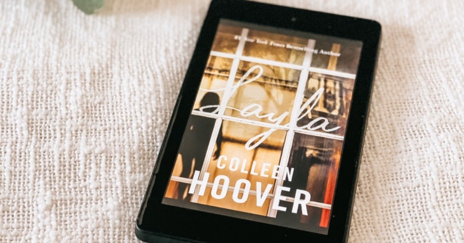 cover of Layla book on a black Kindle