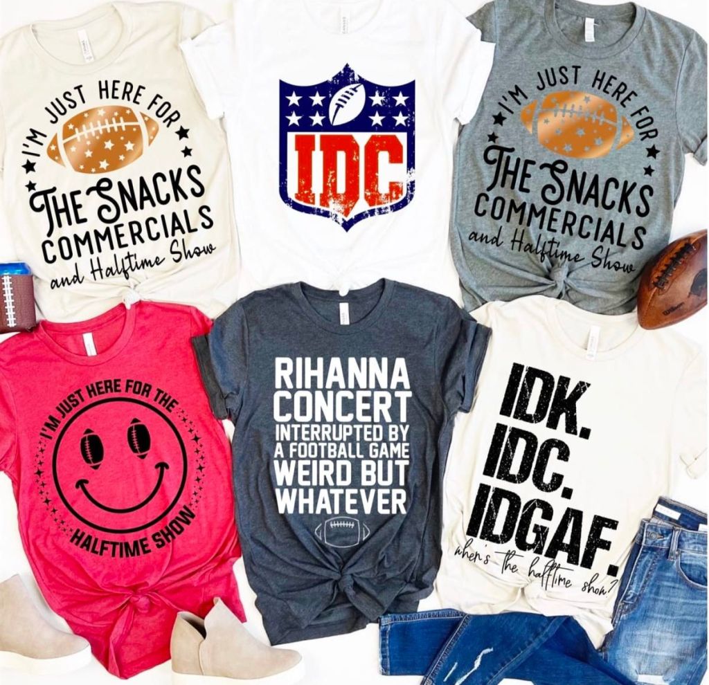 Superbowl halftime tees from jane.com in 5 unique designs