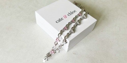 Cate & Chloe 18K White Gold Plated Heart Tennis Bracelet Only $19.99 (Mother’s Day Gift Idea!)
