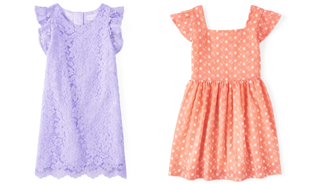 purple and orange lace dresses