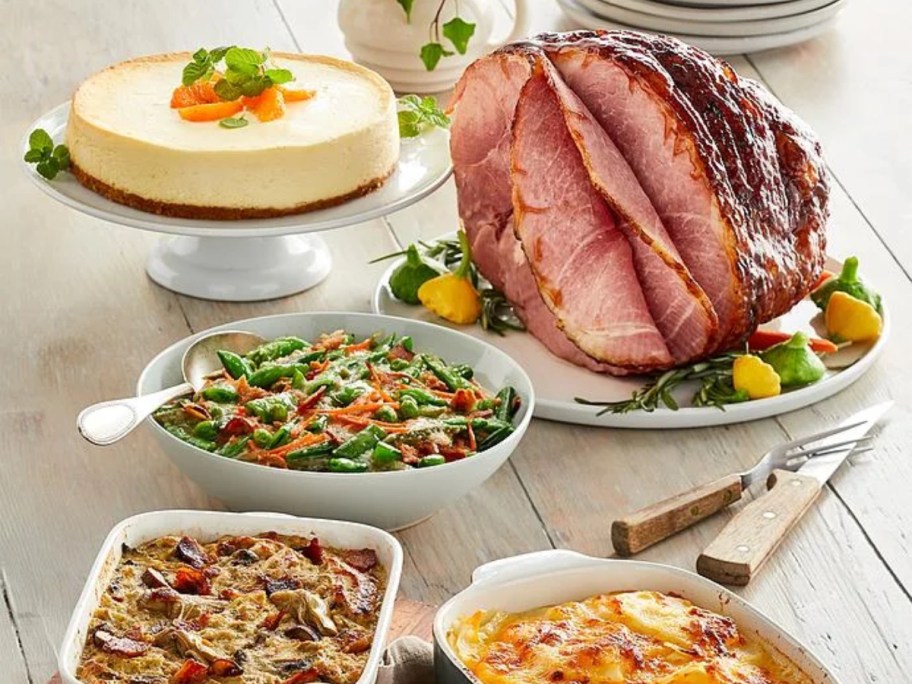 table set for Easter dinner
