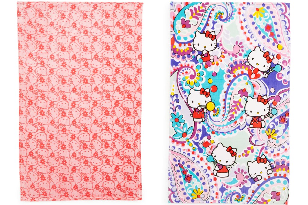 two hello kitty print throw blankets