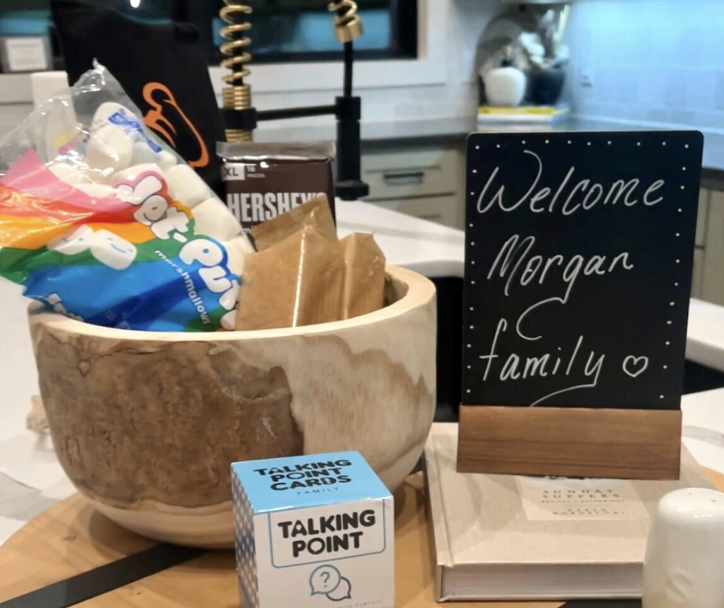 Welcome message at Airbnb with S'mores