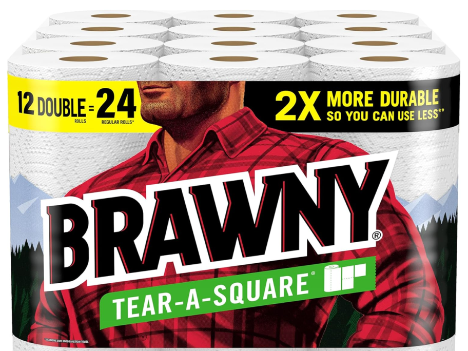 12 Double Rolls of Brawny Paper towels