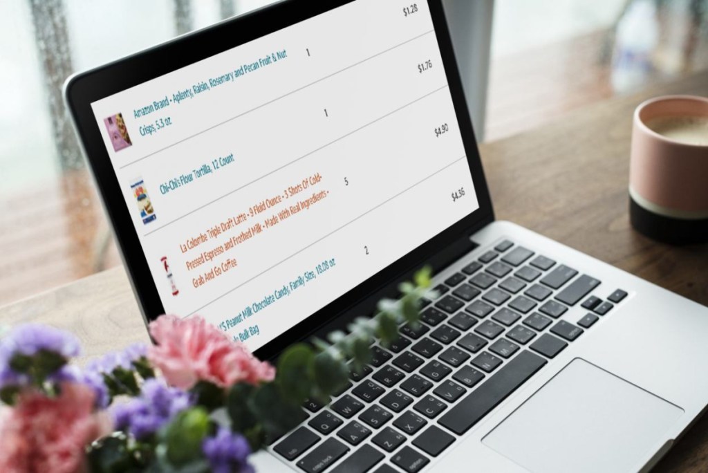 amazon fresh groceries shown on a laptop