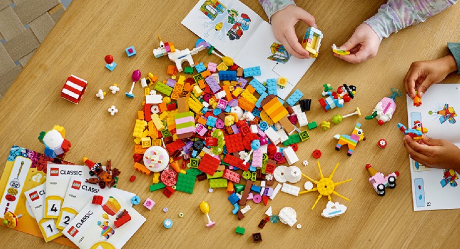 kids playing with lego creative sets