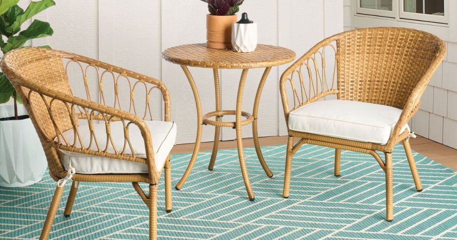 Better Homes & Gardens Willow Sage 3-Piece Outdoor Wicker Bistro Set