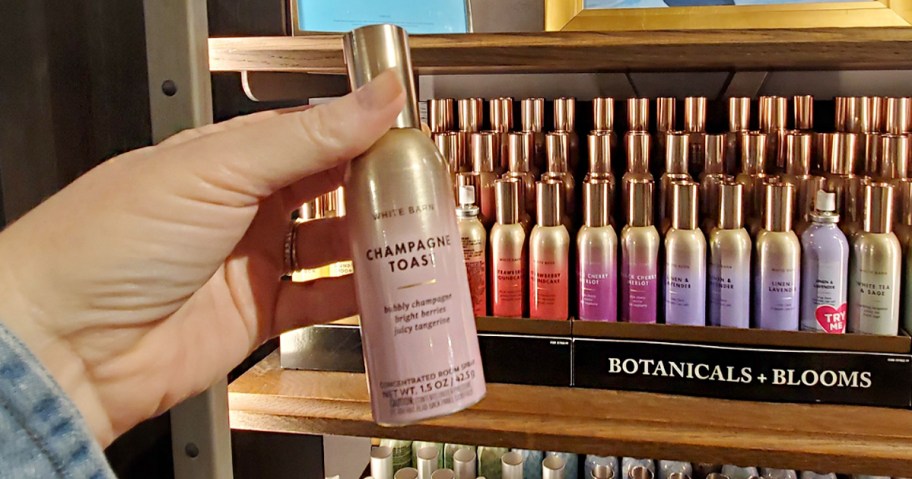 hand holding room spray