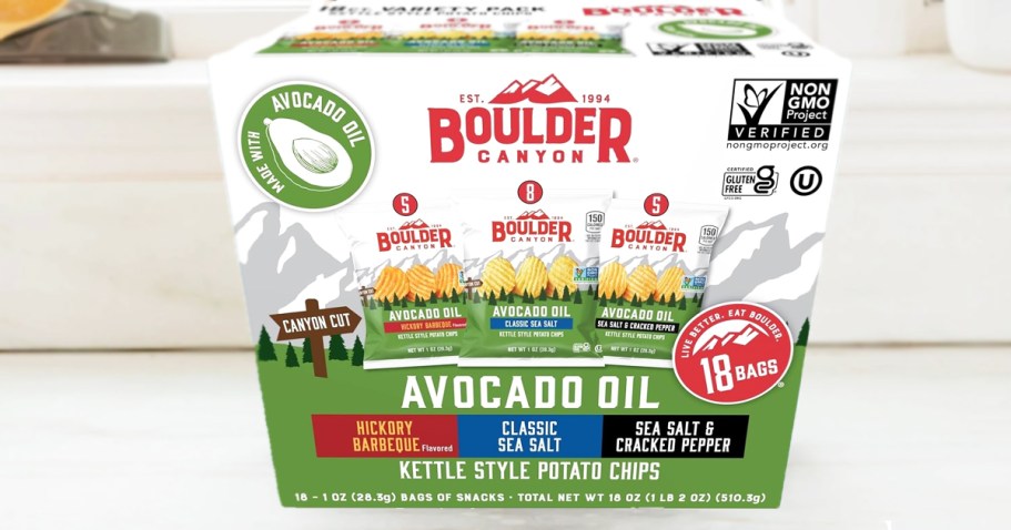 Boulder Canyon Kettle Chips 18-Count Pack Only $10.68 Shipped on Amazon (Seed Oil-Free)