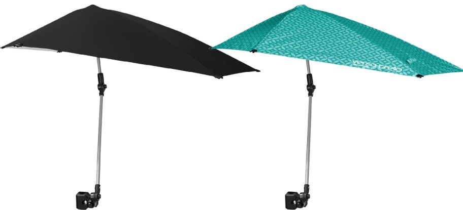 black and blue umbrellas 
