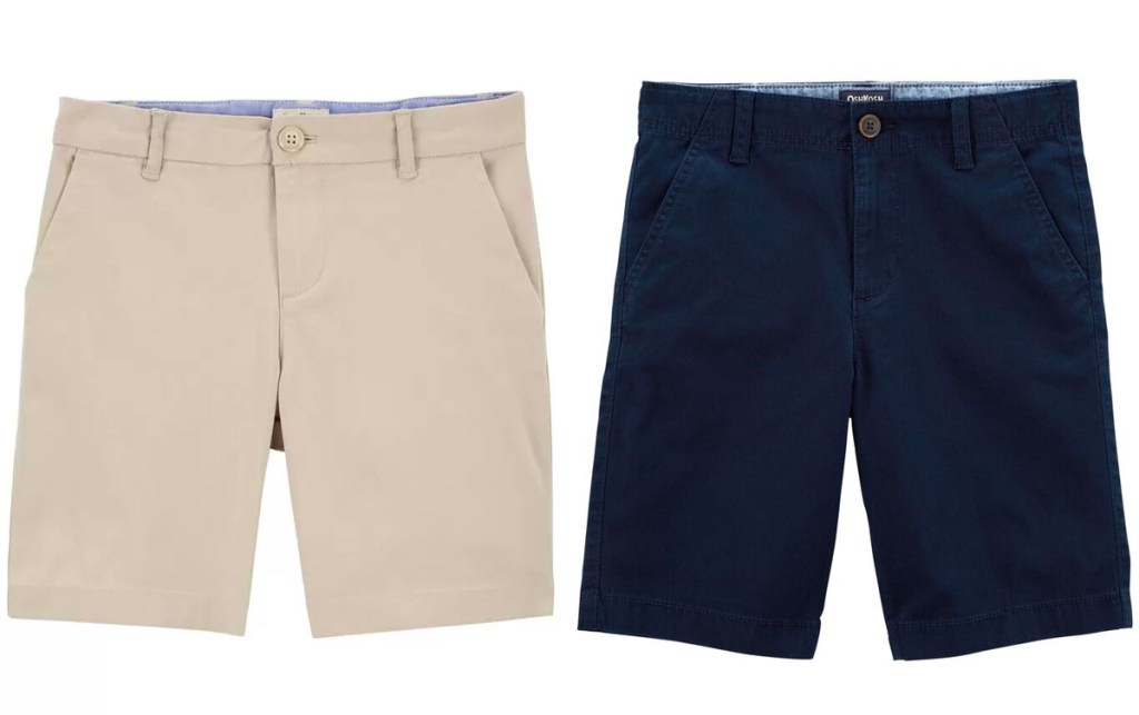 tan and navy shorts
