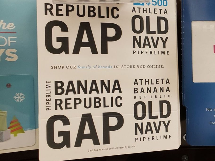 A Gap Brands Gift Card in store
