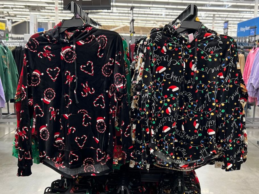 Walmart No Boundaries Juniors Women's Christmas Velour Hoodies
