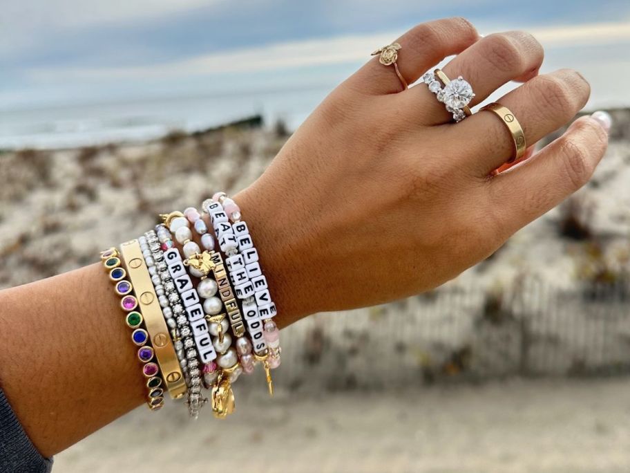Little Words Project Bracelets on wrists