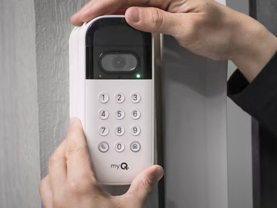 hands on garge door keypad