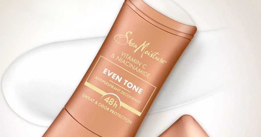 SheaMoisture Even Tone Antiperspirant Deodorant open with some spread out behnid it