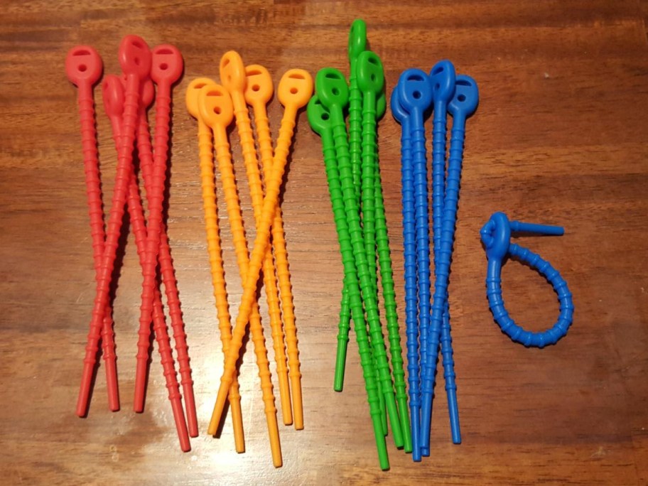 colorful silicone cable ties