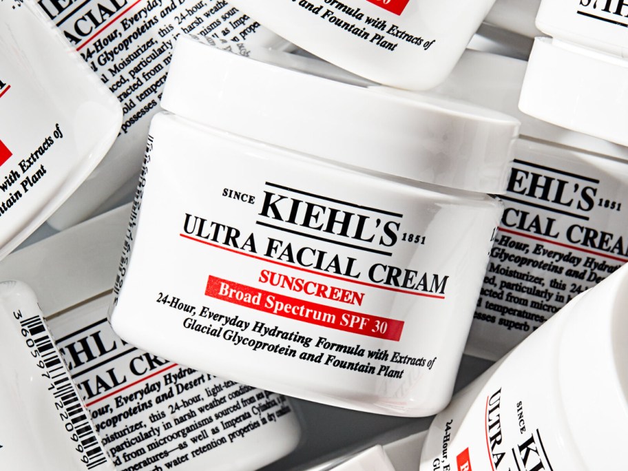 jars of Kiehl's sunscreen