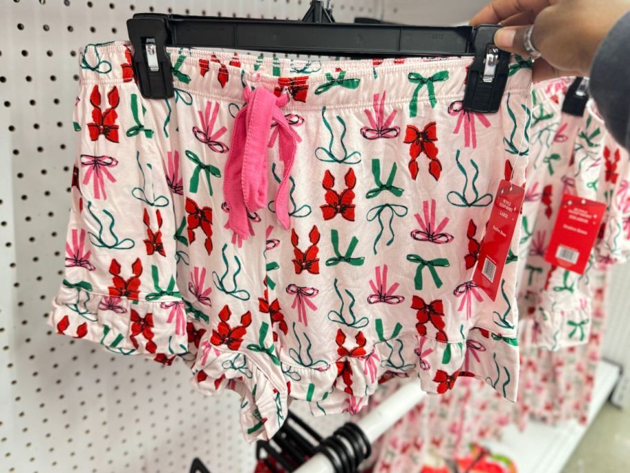 Christmas Ruffle-Trim Pajama Shorts in store