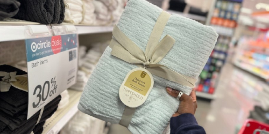 Get 30% Off Target Bath Towels | Quick-Dry Ribbed Set of 2 Just $8.40!