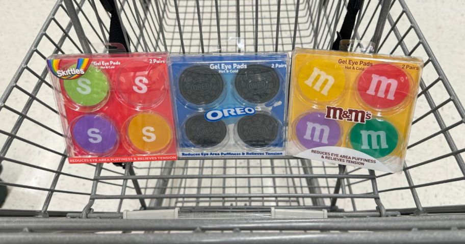 Skittles, Oreo, MnMs Gel Eye Pads