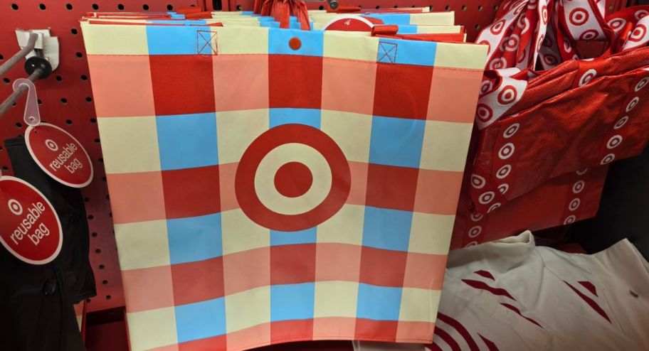 target resuable bag displayed on a stand 