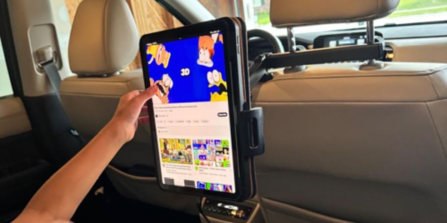 Headrest Mounted Tablet Holder Only $9.89 on Amazon | Works w/ iPads, Fire Tablets, & More