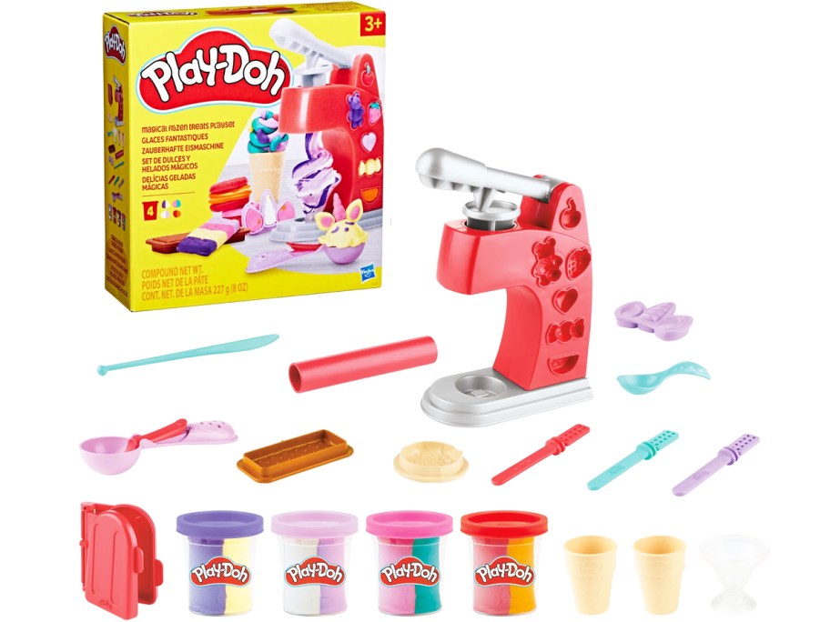 play-doh ice cream playset with multiple cans of play-doh and accessories