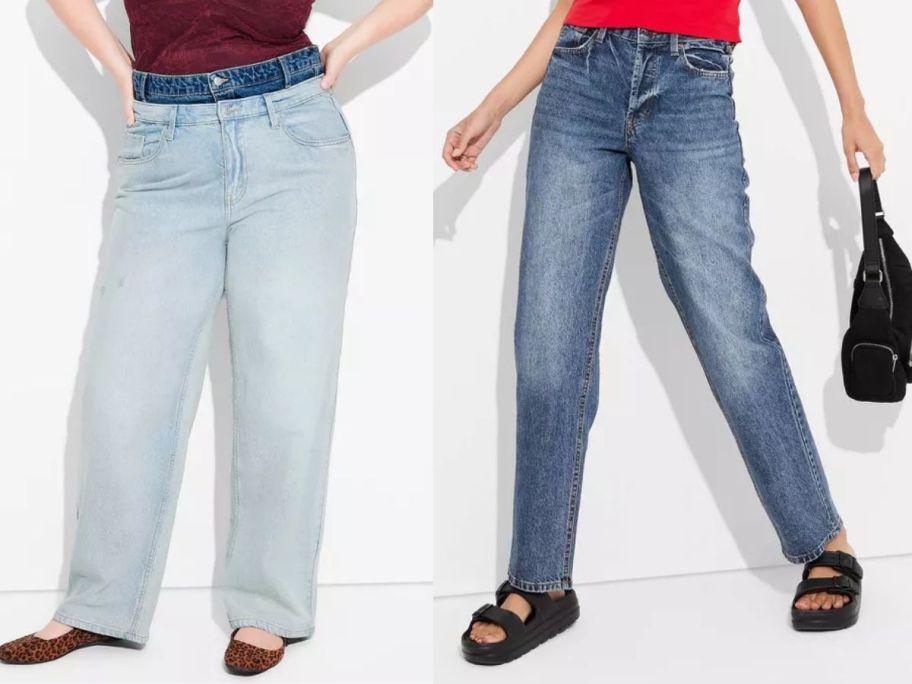 two women wearing target jeans