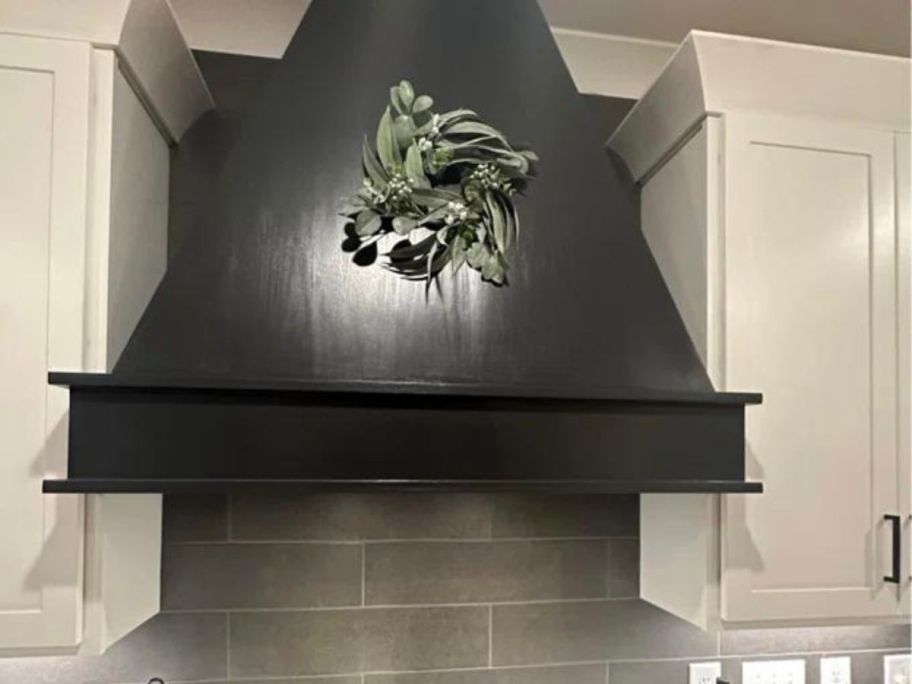 Artificial Eucalyptus Wreath on stove vent