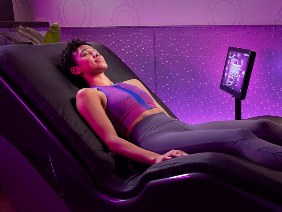 woman in a hydromassage chair