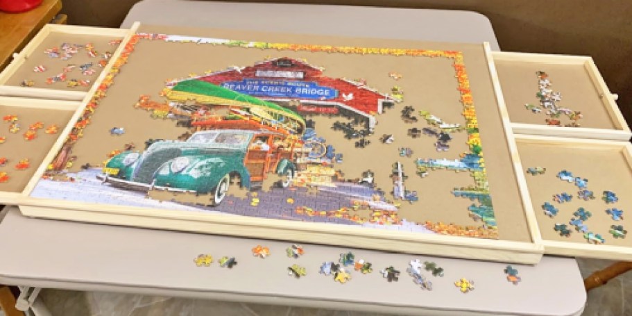 Puzzle Table w/ Drawers & Cover Just $34.49 Shipped on Amazon