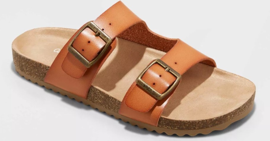 kid's tan and brown footbed sandal