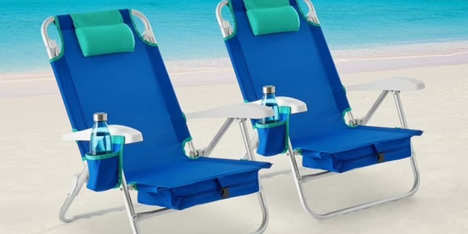 Mainstays Reclining Backpack Beach Chair 2-Pack Only $49.98 Shipped on Walmart.com