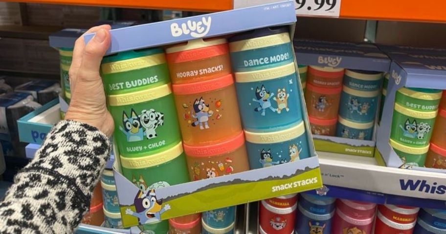 Bluey Whiskware Stackable Snack Container 3-Pack in hand in store