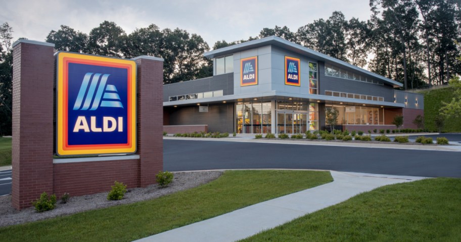 aldi store sign and storefront