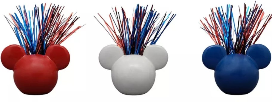 a 3 piece Mickey Mouse head decor set with streamers