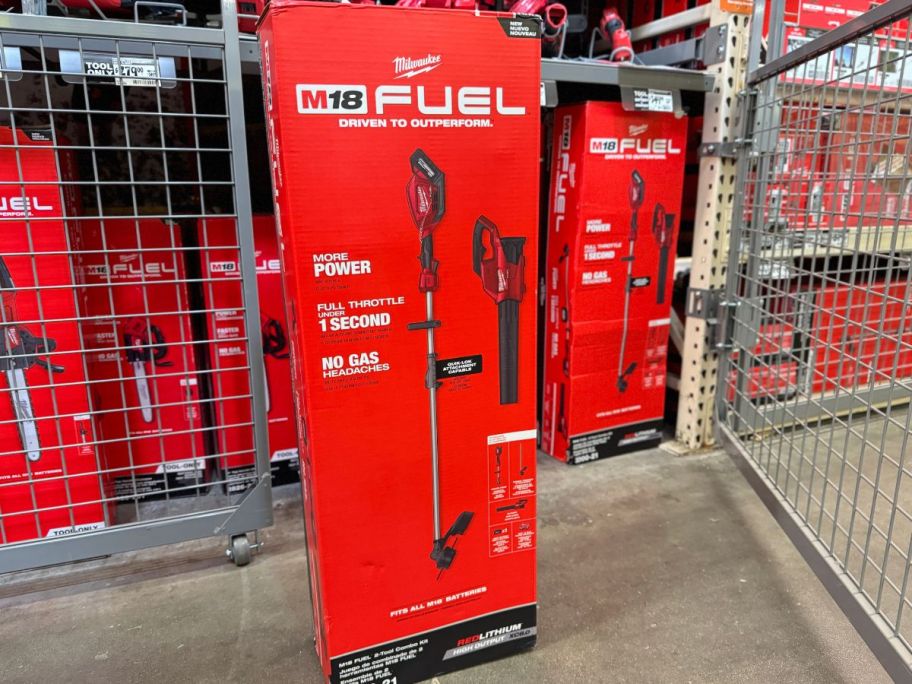A Milwaukee Trimmer/Blower Combo Kit in the store