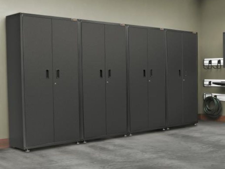 Gladiator Large GearBox 36" x 72" x 18" Steel Garage Storage Cabinets in Dark Gray in garage