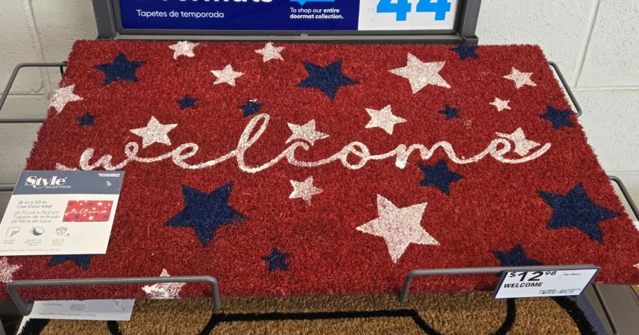 Style Selections Patriotic Coir Door Mat wth stars