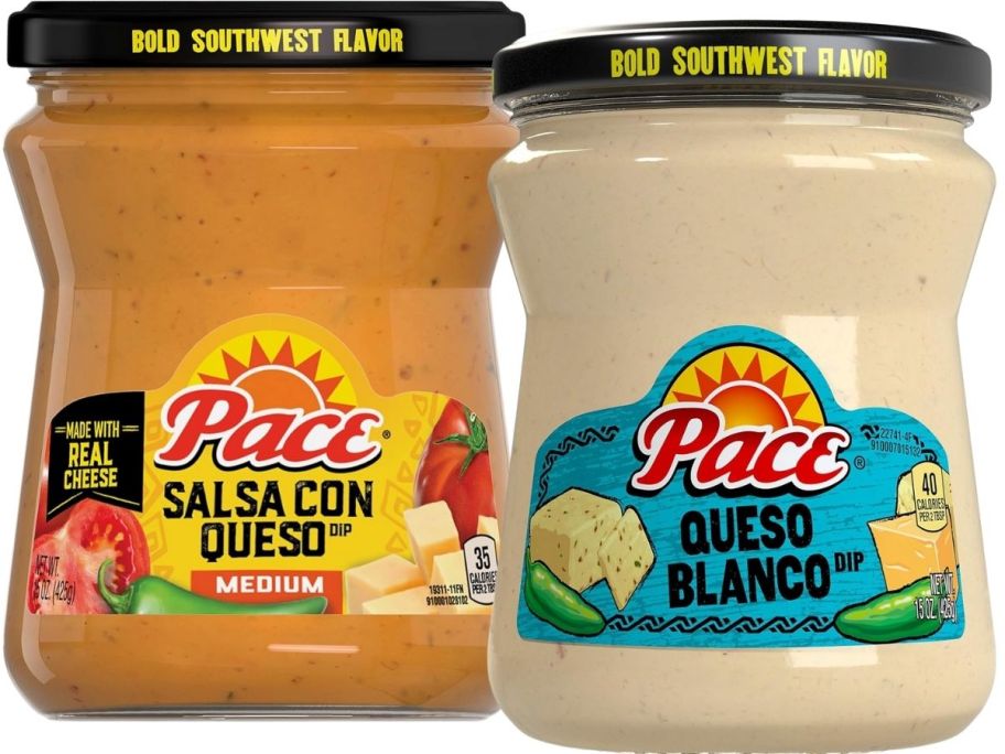 two jars of pace queso