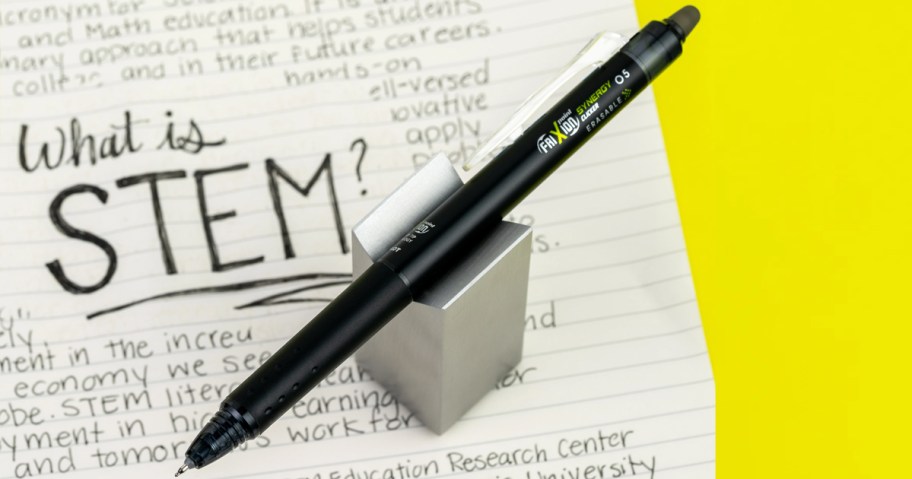 pilot frixion pen on top of paper