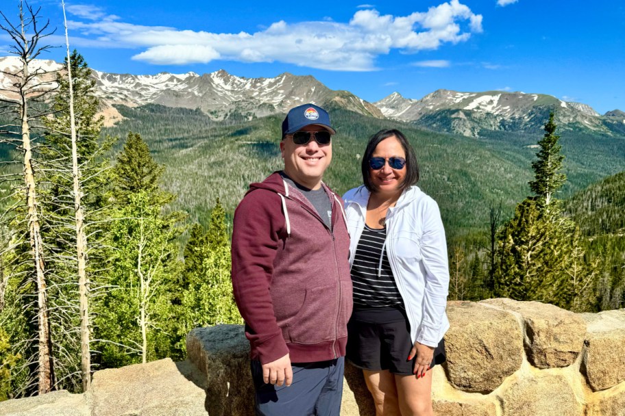 2 people standing in rocky mountain national park